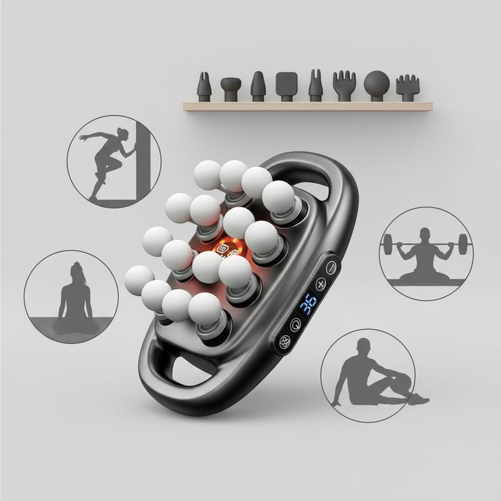16-Head Deep Tissue Massage Gun for Muscle Recovery”