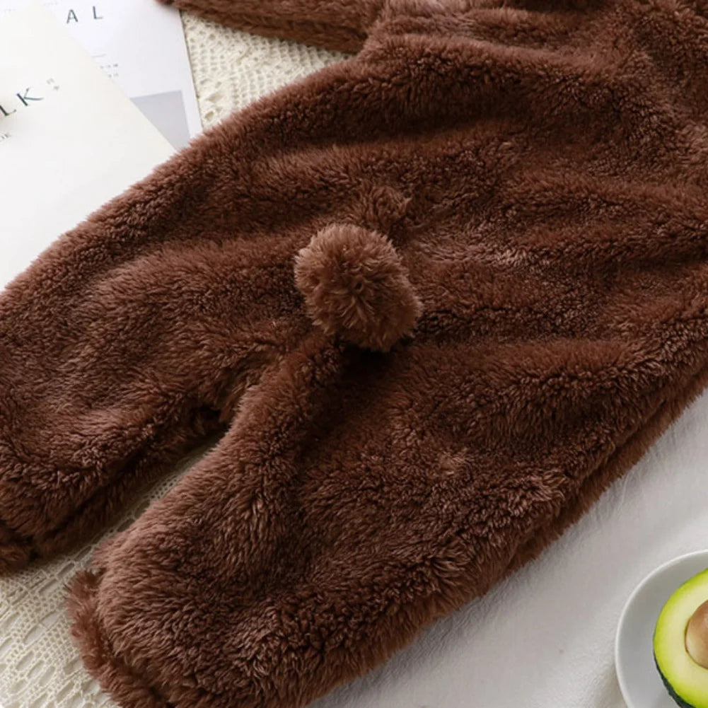 Winter Warm Hoodied Baby Rompers