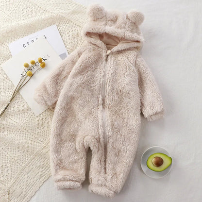 Winter Warm Hoodied Baby Rompers