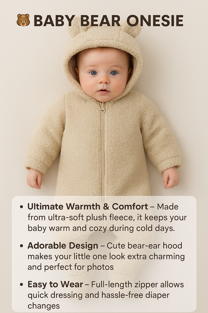 Winter Warm Hoodied Baby Rompers